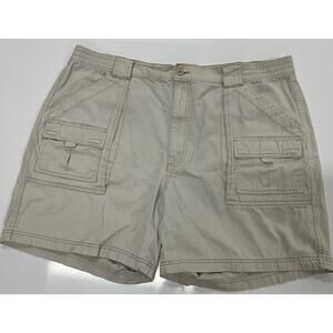 St. John's Bay Men's Cargo Shorts Size 44 Beige 6.5" Inseam 6 Pocket
